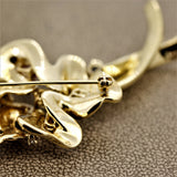 Multi-Color Sapphire Diamond Gold Swirl Brooch