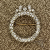 Edwardian Diamond Platinum Circle Pin Brooch