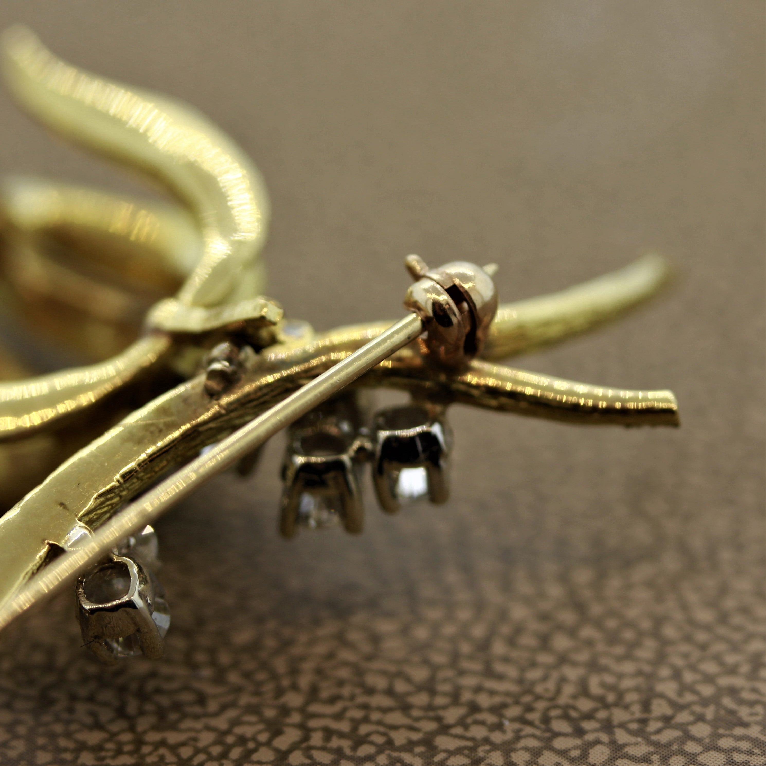 Diamond Gold “Tree Branch” Brooch