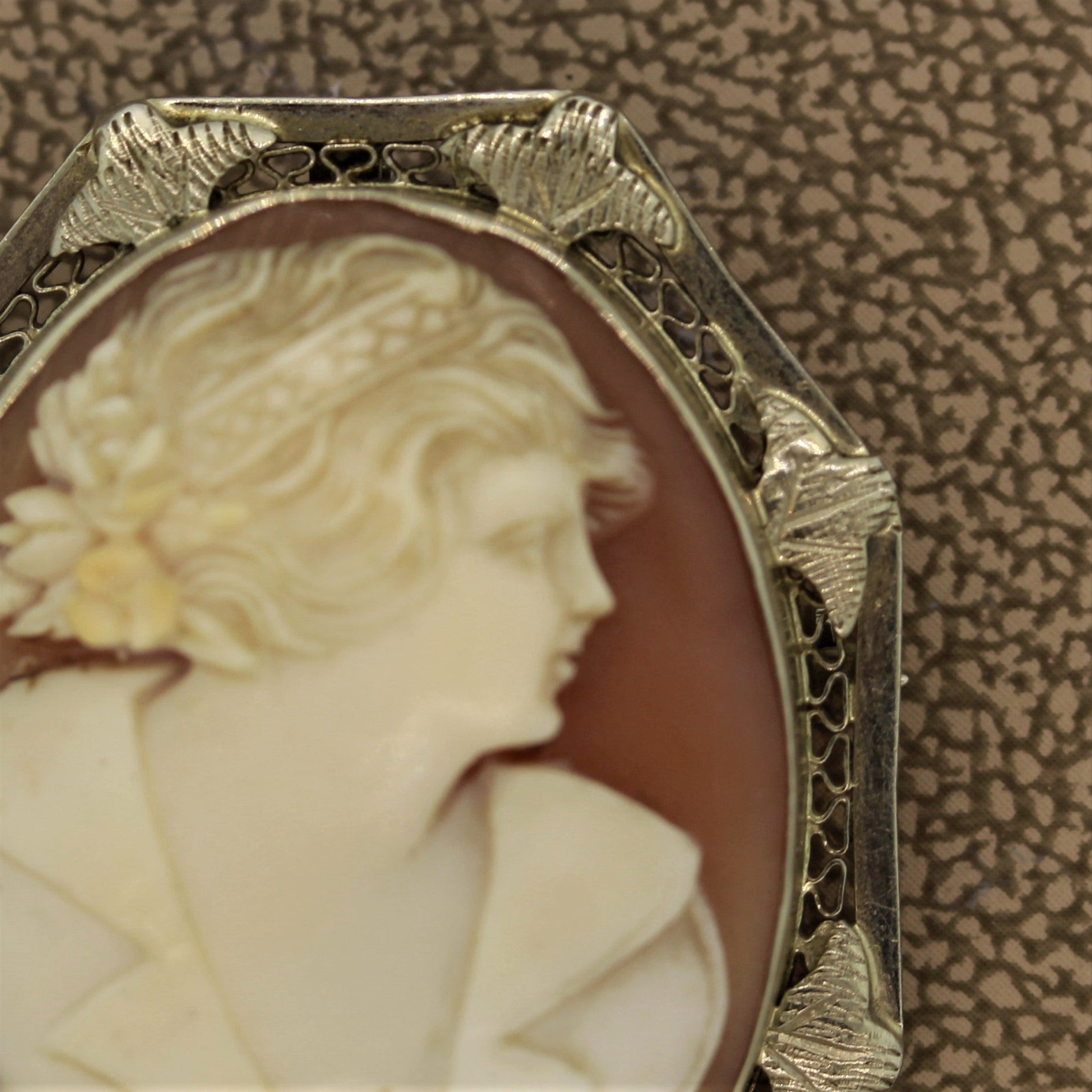 Antique Agate Cameo Gold Pendant-Brooch