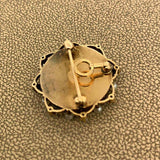 Victorian Porcelain Diamond Seed Pearl Gold Brooch and Pendant