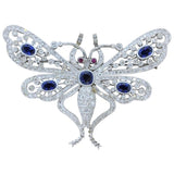 Art Deco Diamond Sapphire Ruby Platinum Butterfly Brooch