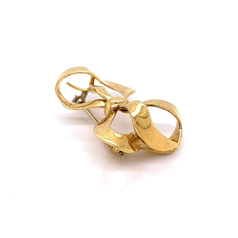 Italian Gold Bow Pin-Brooch