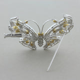 Fancy Color Diamond Gold Butterfly Brooch