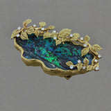 Estate Boulder Opal Diamond Gold Brooch or Pendant