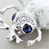 Diamond Sapphire Platinum Beetle Pin Brooch