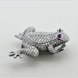Diamond Ruby Gold Frog Brooch