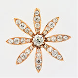 Victorian Diamond Gold Flower Pin Brooch