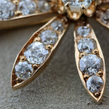 Victorian Diamond Gold Flower Pin Brooch