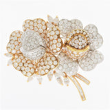 Graff Diamond Flower Bouquet Gold Pin Brooch