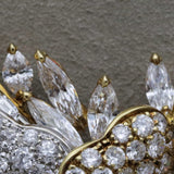 Graff Diamond Flower Bouquet Gold Pin Brooch