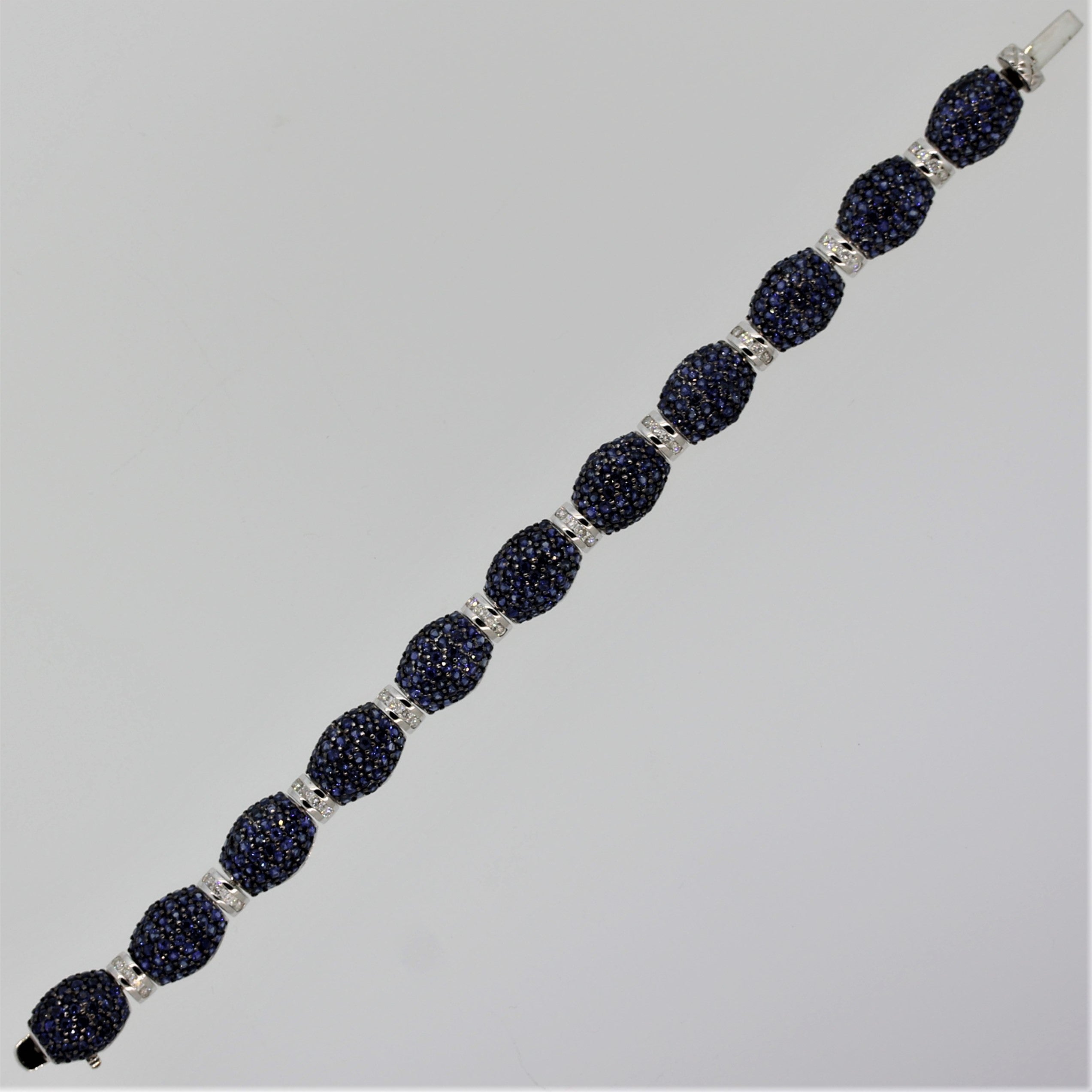 Blue Sapphire Diamond Gold Bracelet