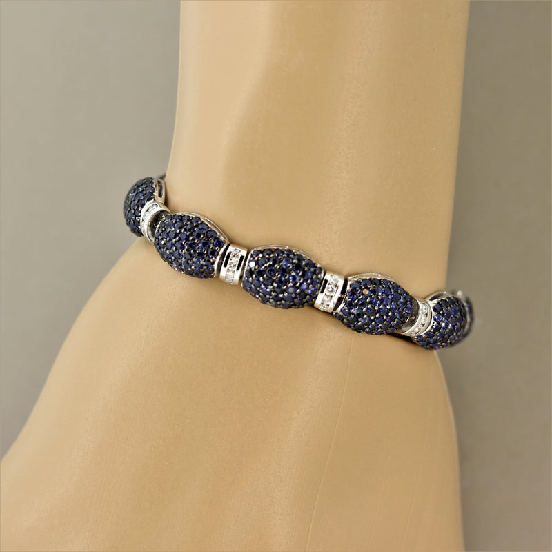 Blue Sapphire Diamond Gold Bracelet