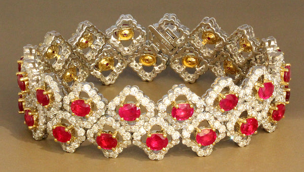Ruby Diamond Double-Row Two-Tone Gold Bracelet