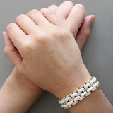 White Onyx Diamond Gold Bracelet