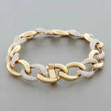 Diamond Pave Gold Chain Link Bracelet