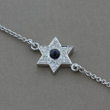 Blue Sapphire Diamond Gold Star Bracelet