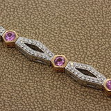 Neil Joseph Diamond Pink Sapphire Gold Bracelet