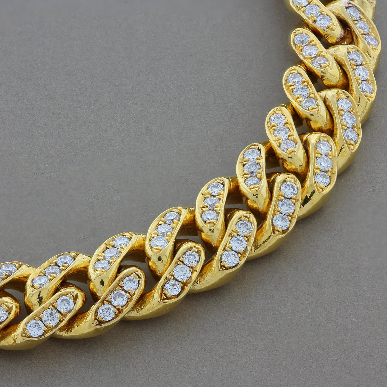 Cuban Link Diamond Gold Bracelet