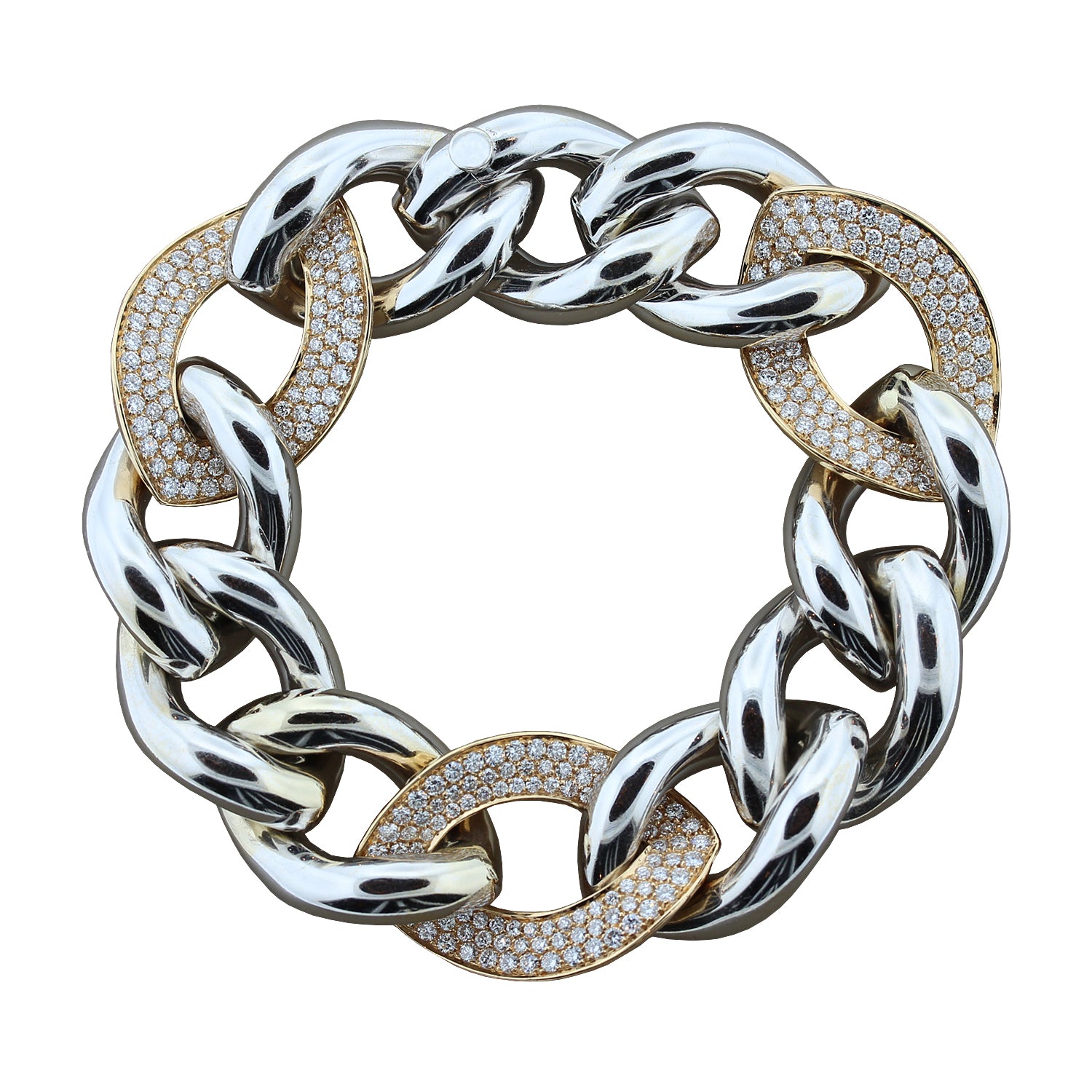 Magnificent Diamond Two-Tone Gold Link Bracelet