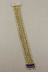 Egyptian Revival Diamond Sapphire Enamel Gold Bracelet