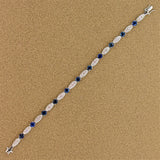 Blue Sapphire Fancy Pink Diamond Gold Bracelet
