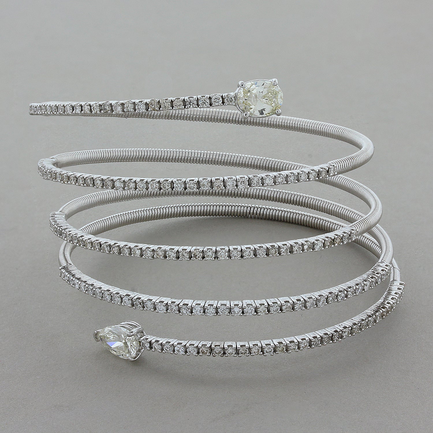 Diamond Gold Coiled Stretch Bracelet