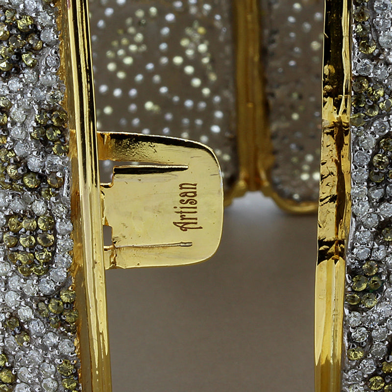 Artisan Yellow Sapphire Diamond Two-Tone Gold Rose Bracelet