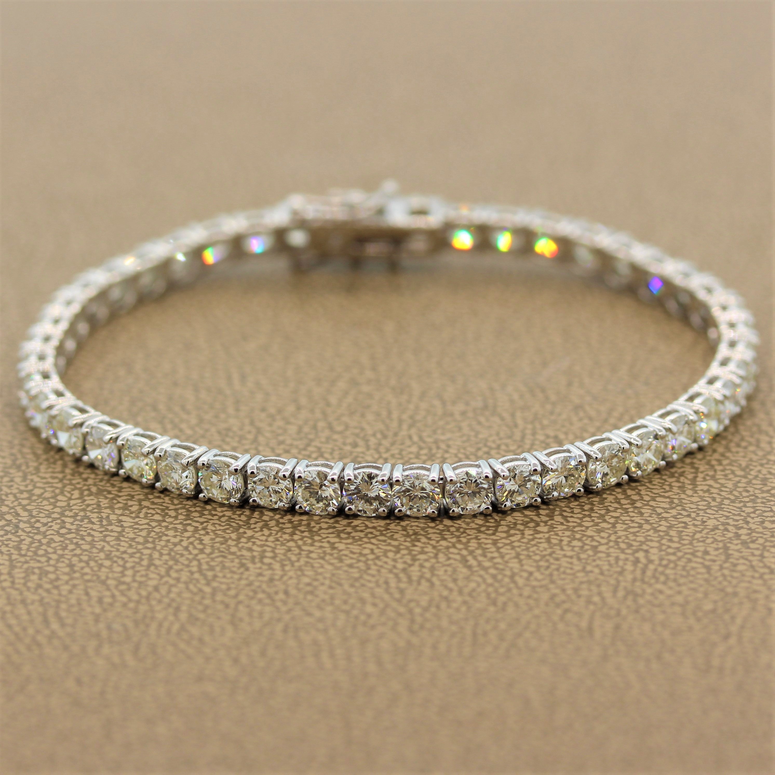 Classic Round Diamond Gold Tennis Bracelet