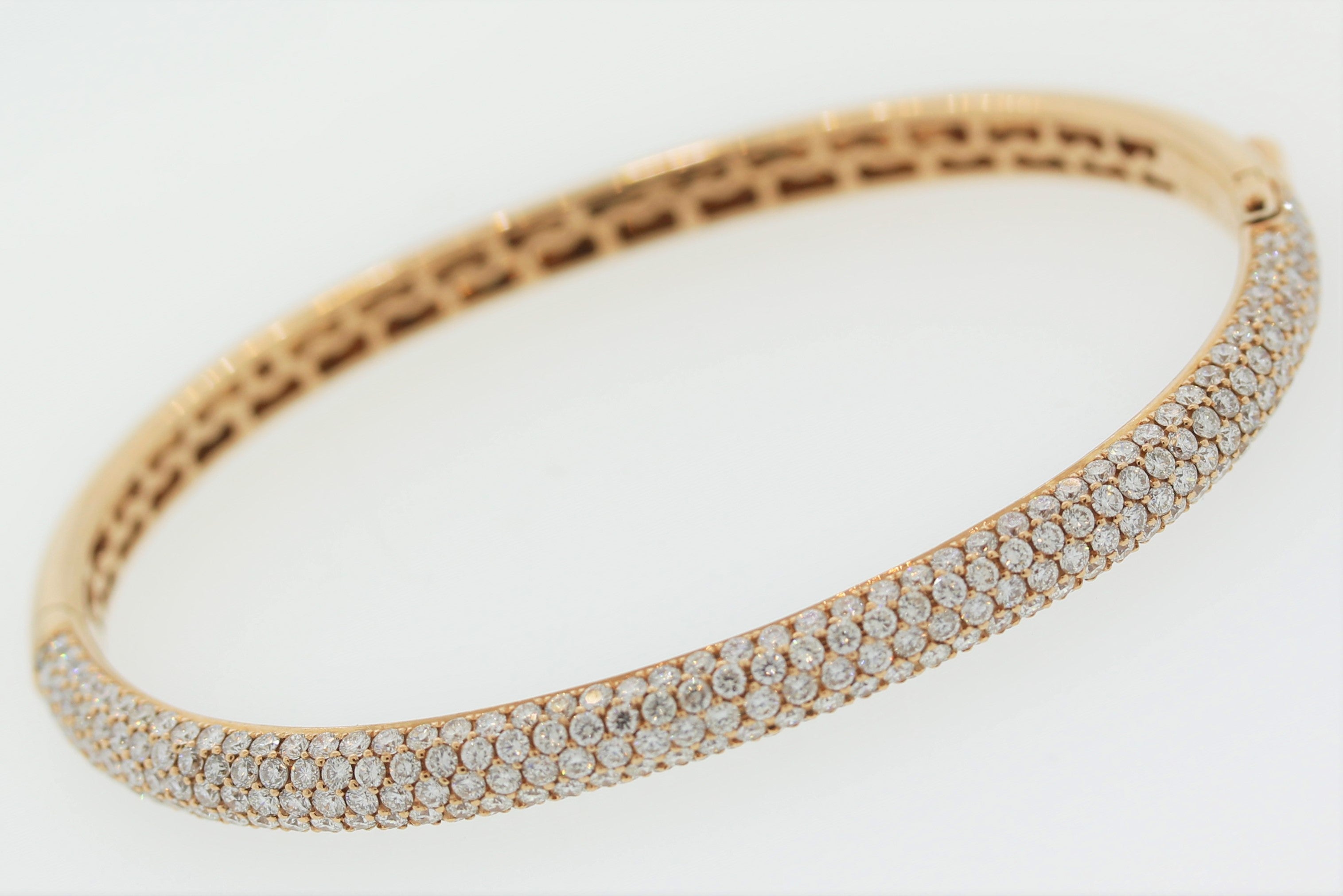 Diamond Pave Gold Bangle Bracelet