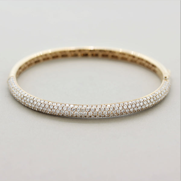 Diamond Pave Gold Bangle Bracelet