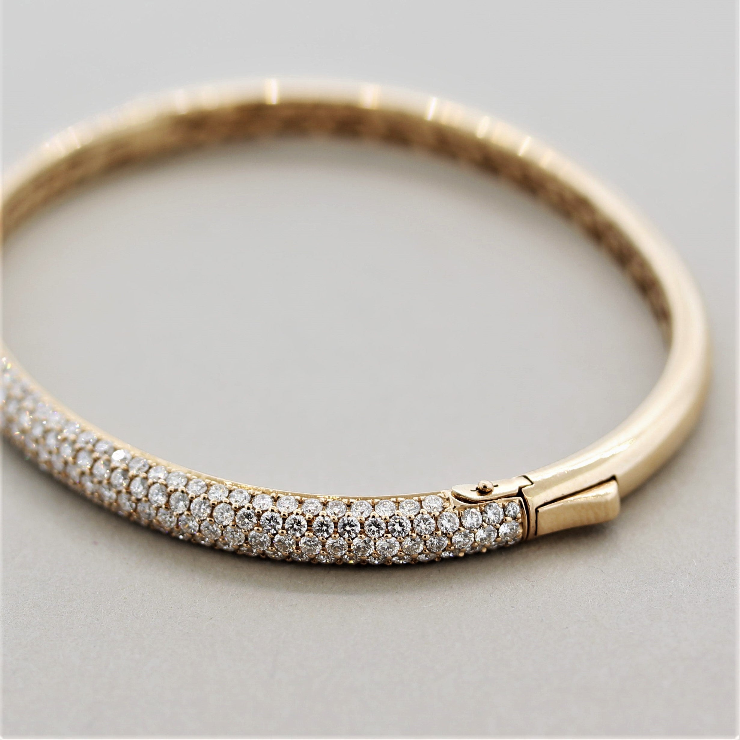 Diamond Pave Gold Bangle Bracelet