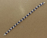 Blue Sapphire Diamond Gold Tennis Bracelet