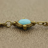 Art Nouveau Antique Turquoise Gold Filigree Bracelet