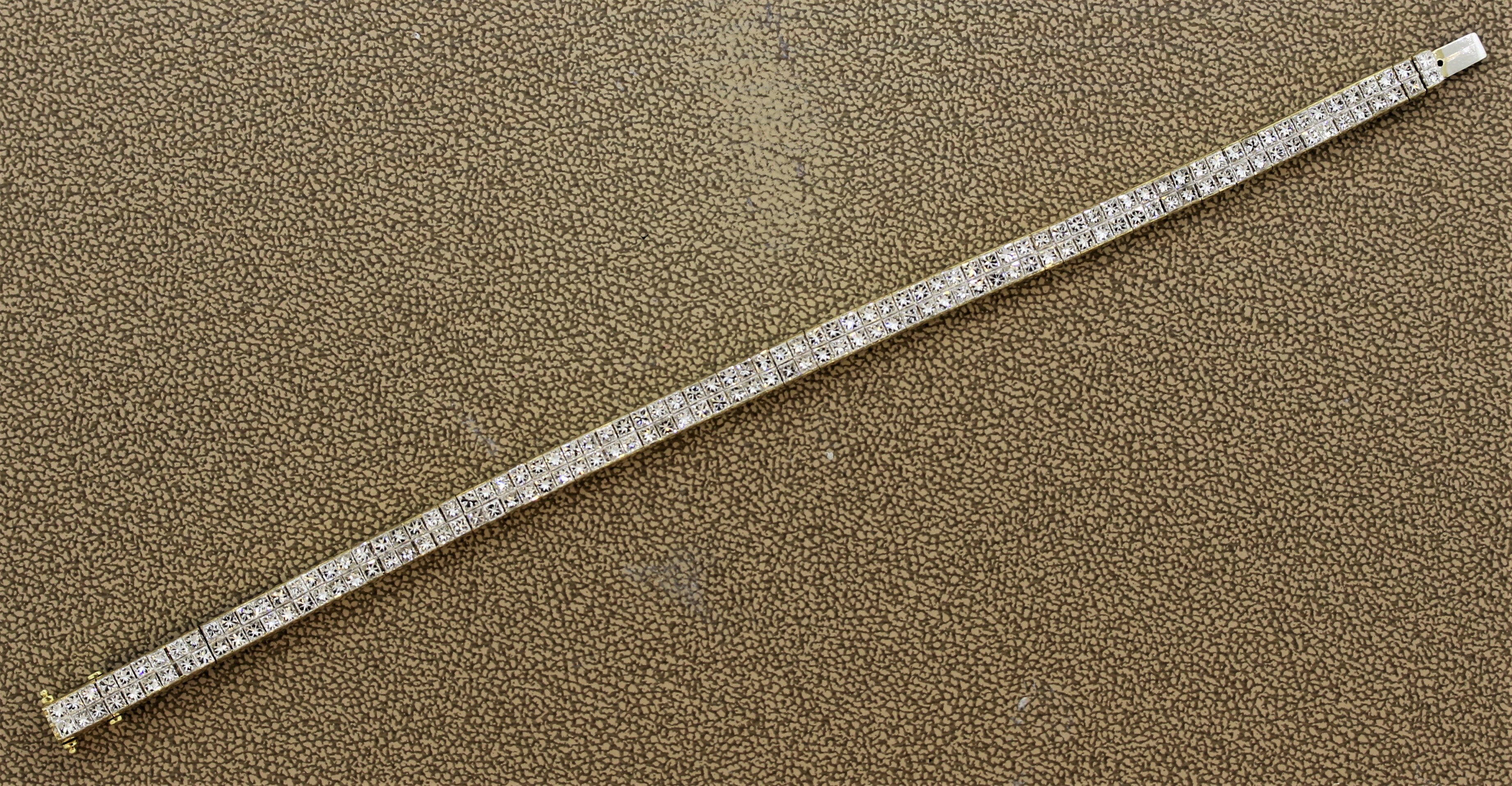 Diamond Double Row Gold Tennis Bracelet