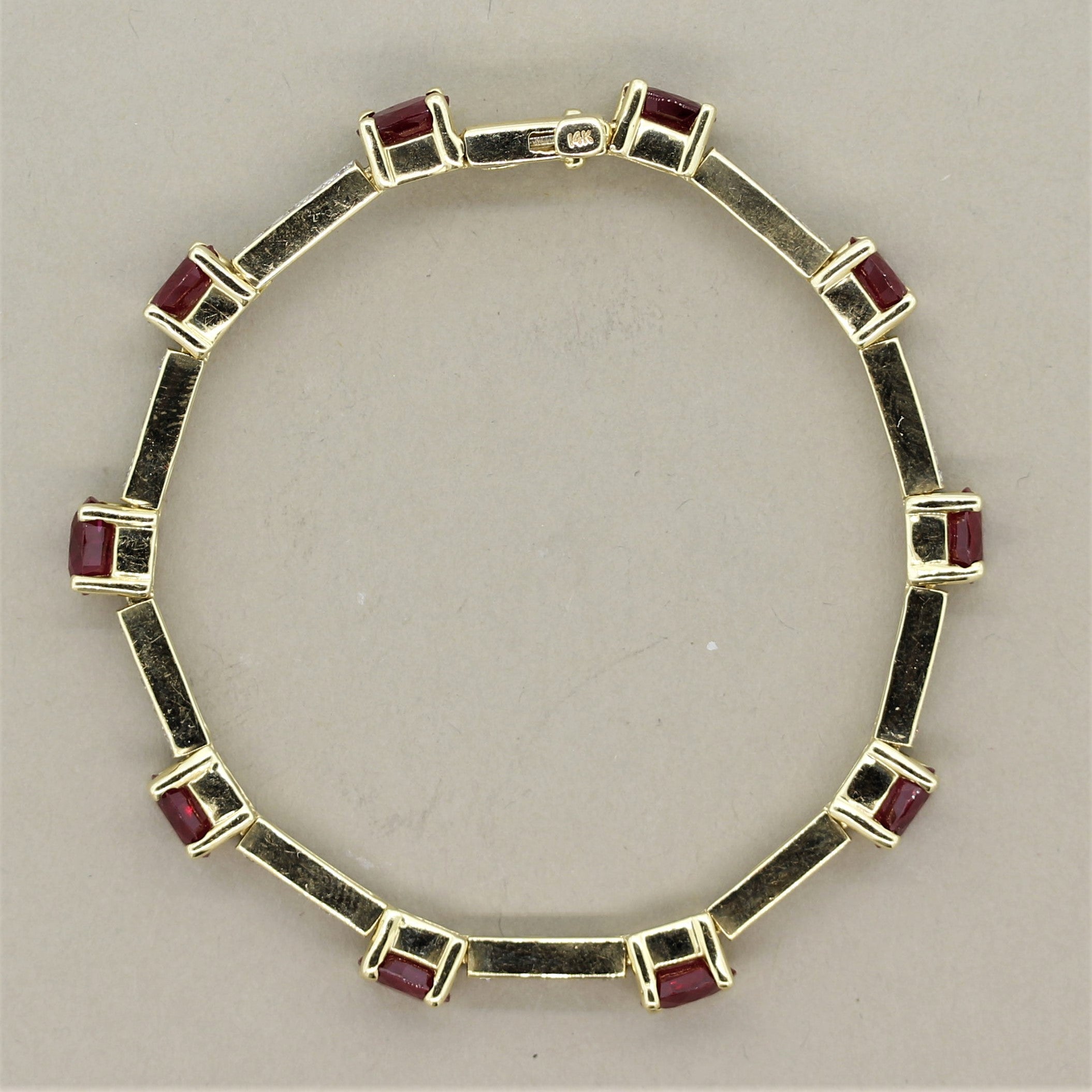 Ruby Diamond Gold Tennis Bracelet