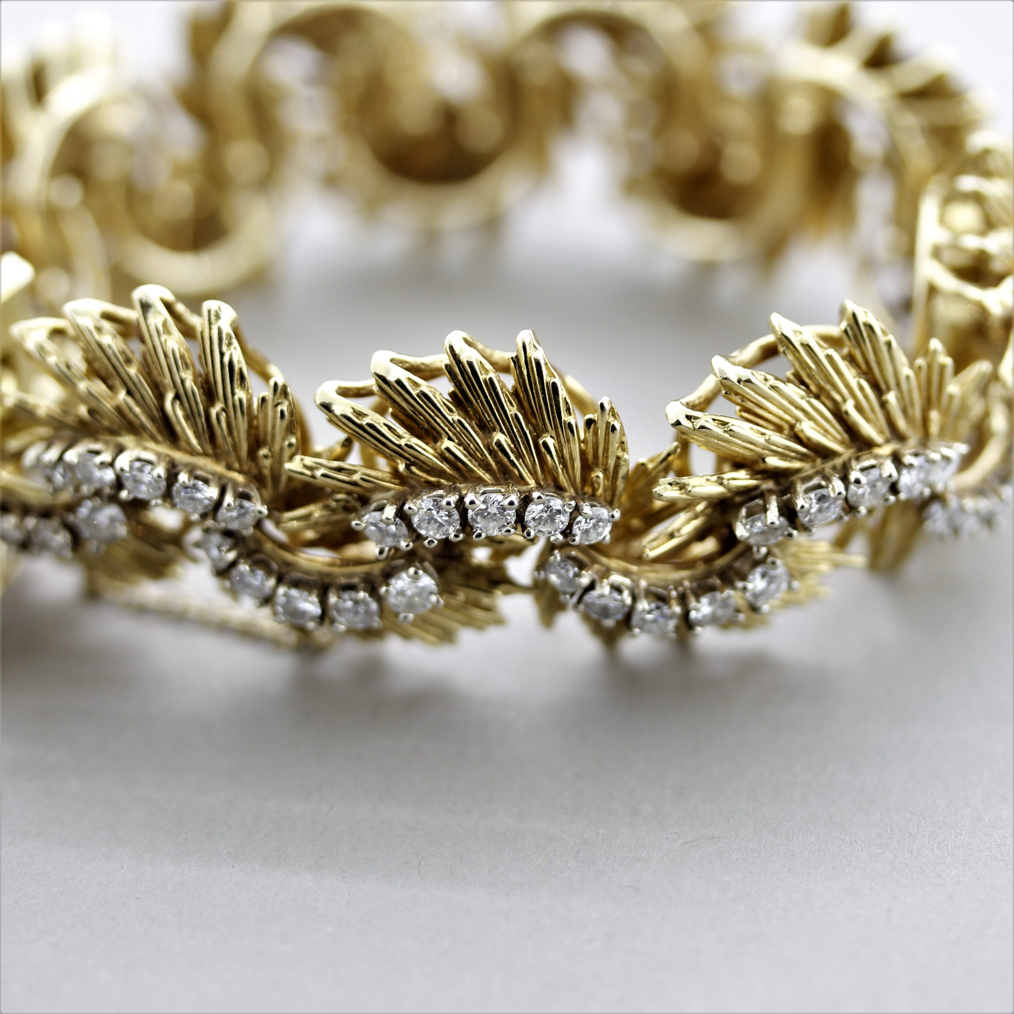 Retro Diamond Gold Bracelet, circa 1940’s