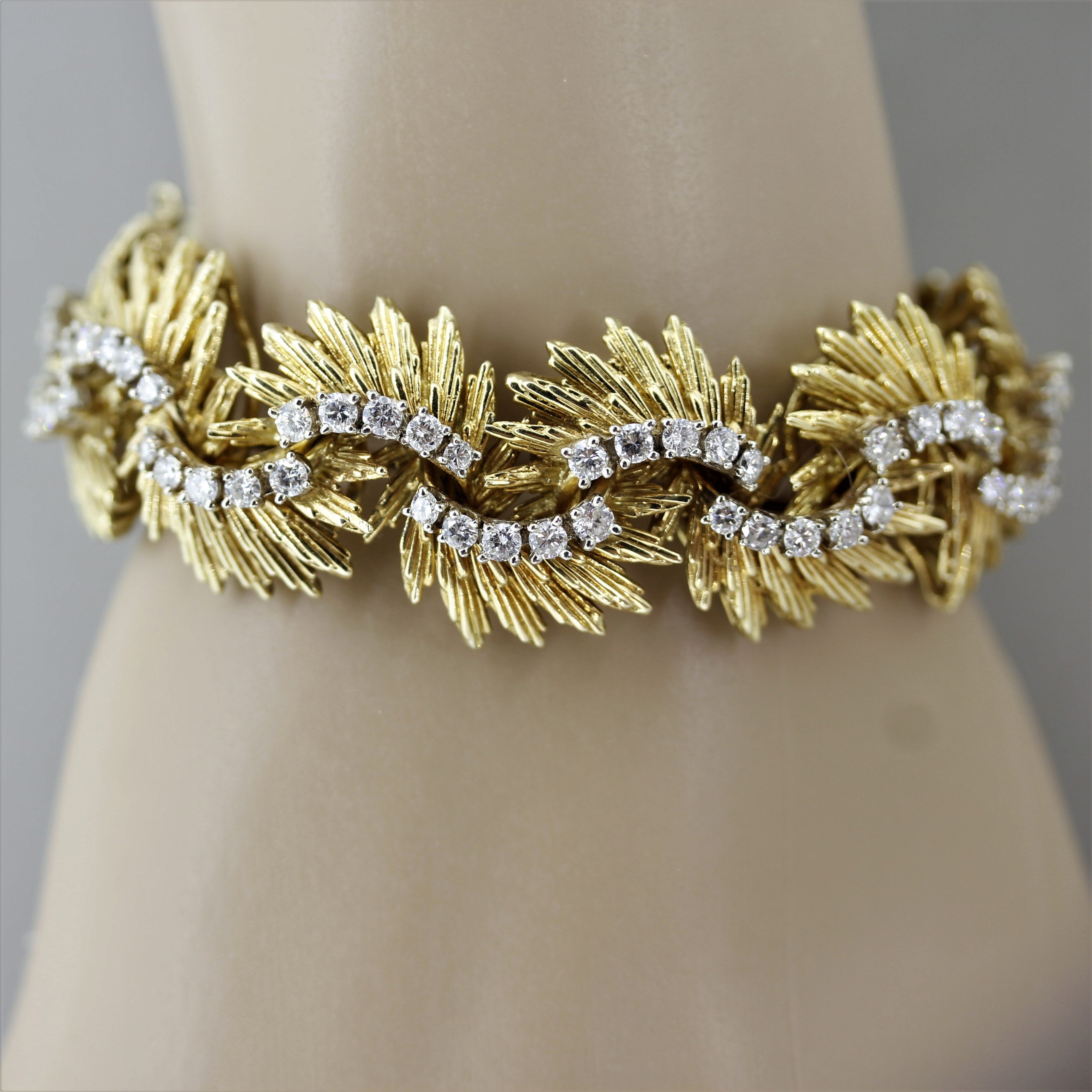 Retro Diamond Gold Bracelet, circa 1940’s