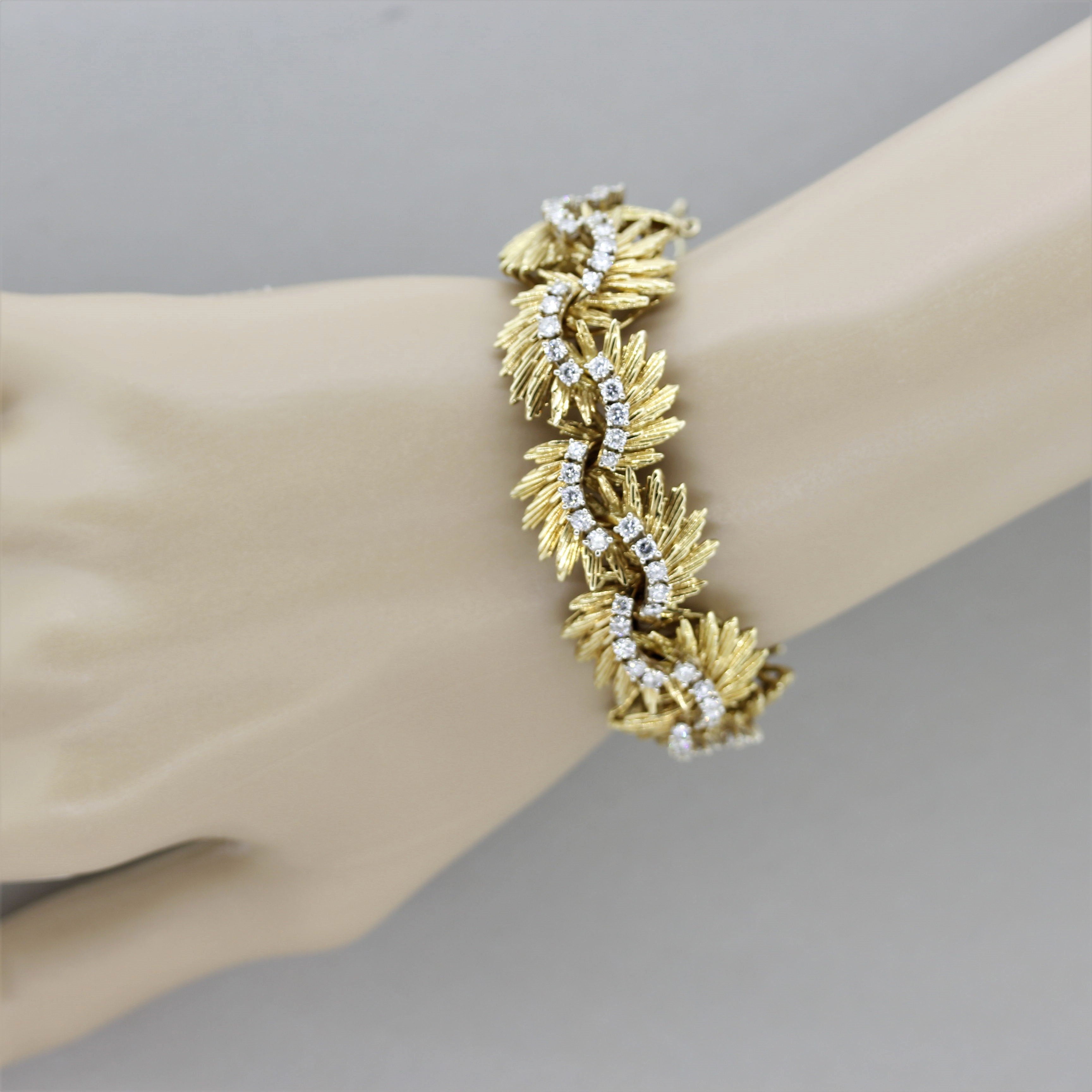 Retro Diamond Gold Bracelet, circa 1940’s