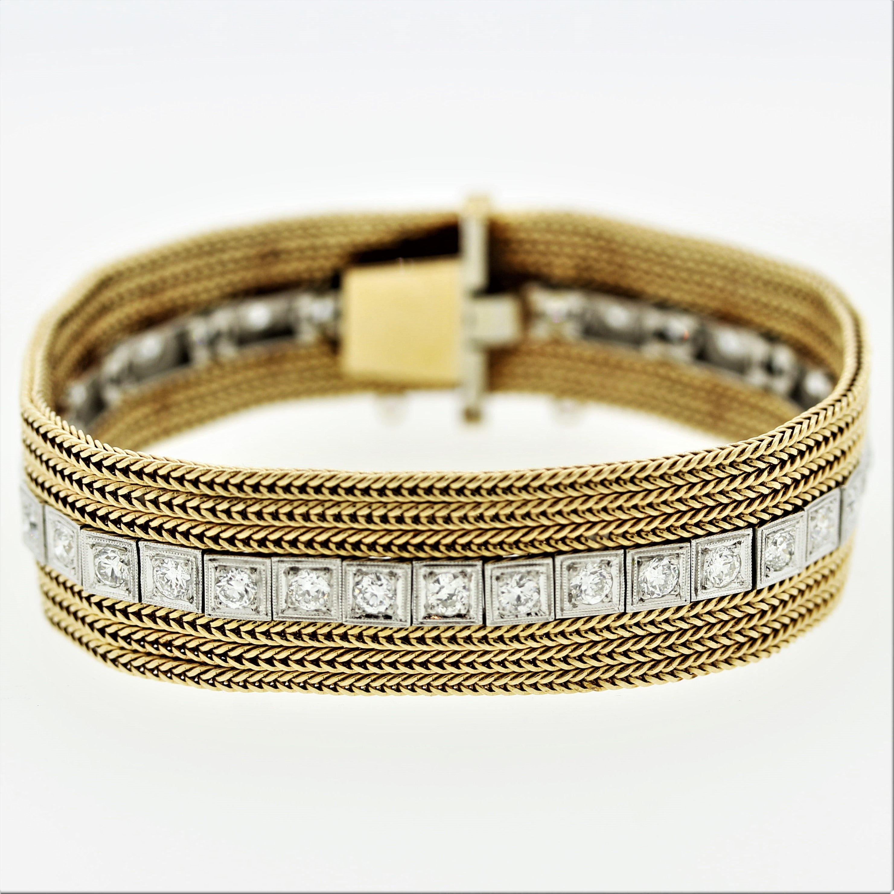 Mixed Antique Diamond Platinum & Gold Bracelet