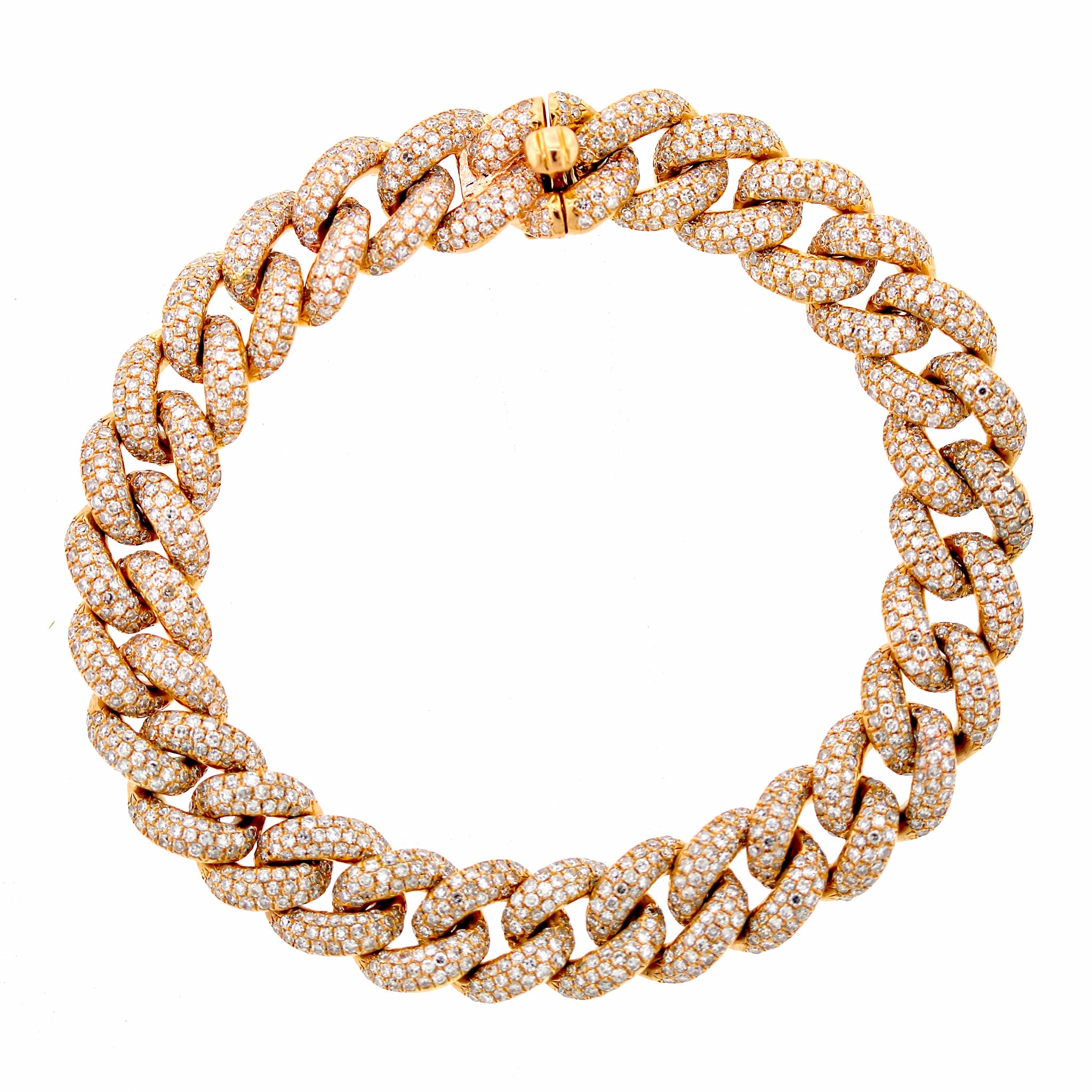 Diamond Pave Rose Gold Cuban Link Bracelet