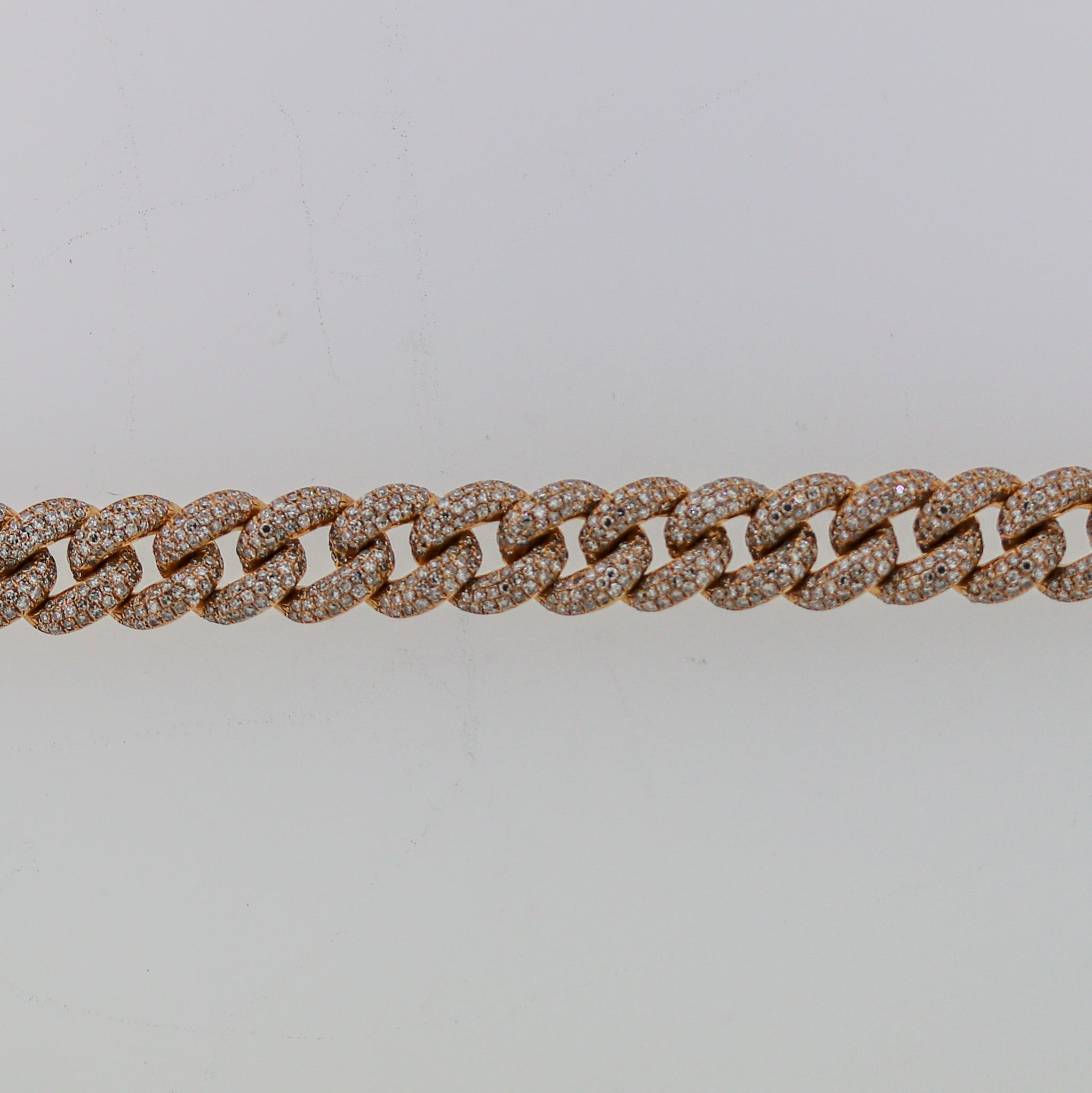 Diamond Pave Rose Gold Cuban Link Bracelet