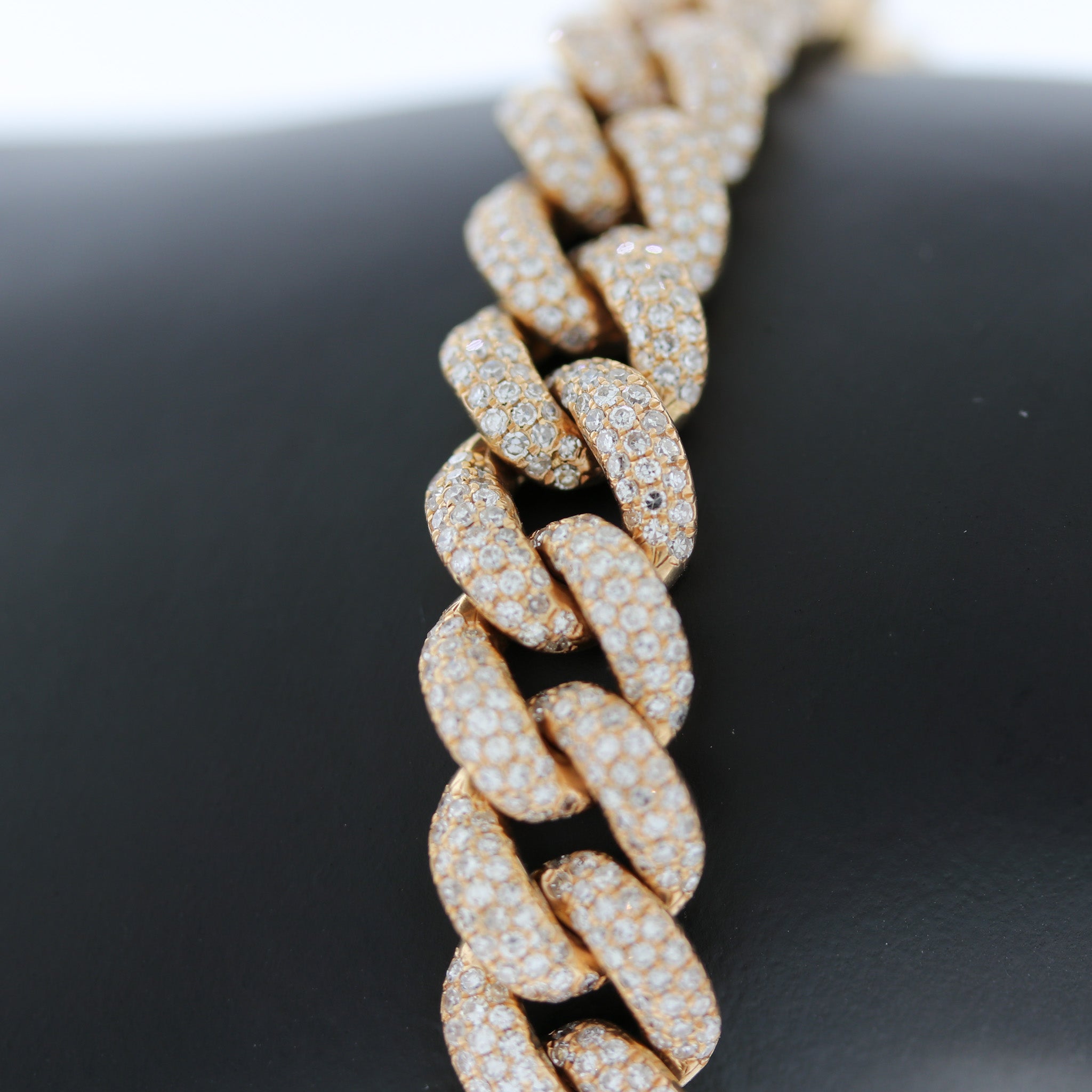 Diamond Pave Rose Gold Cuban Link Bracelet