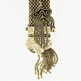 Victorian Antique Floral Motif Gold Slide Bracelet