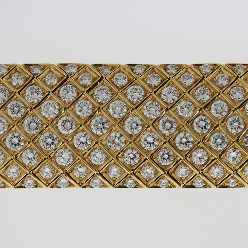 Italian Wide Diamond Cascade Gold Bracelet