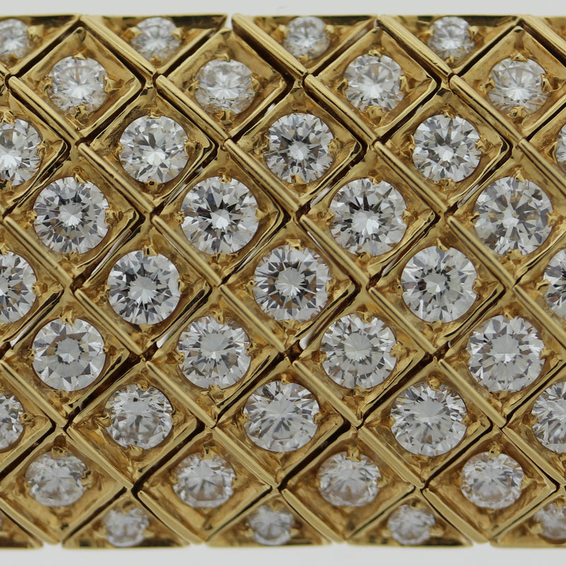 Italian Wide Diamond Cascade Gold Bracelet