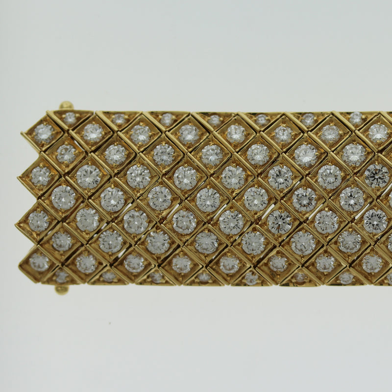 Italian Wide Diamond Cascade Gold Bracelet