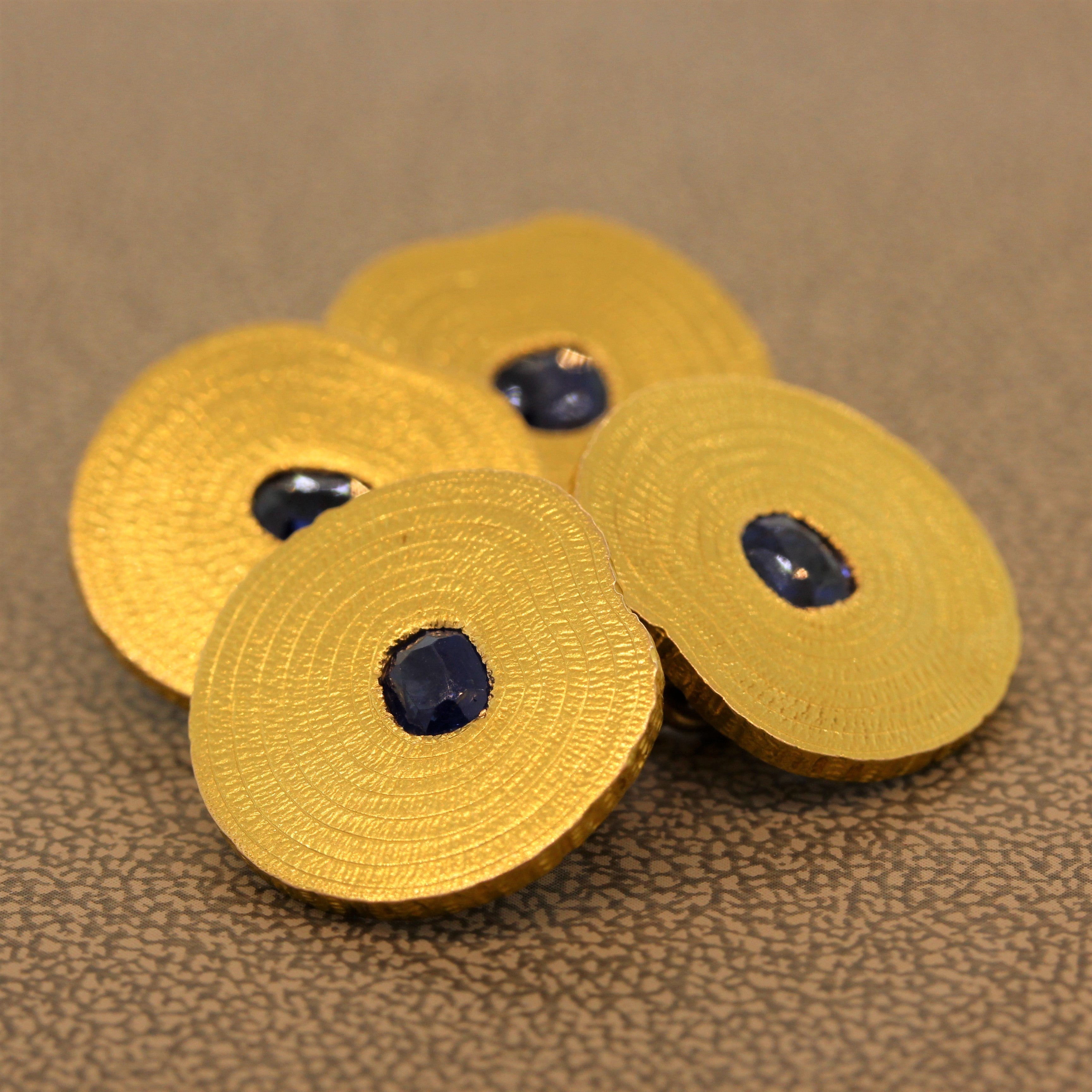 Sapphire Gold Cufflinks