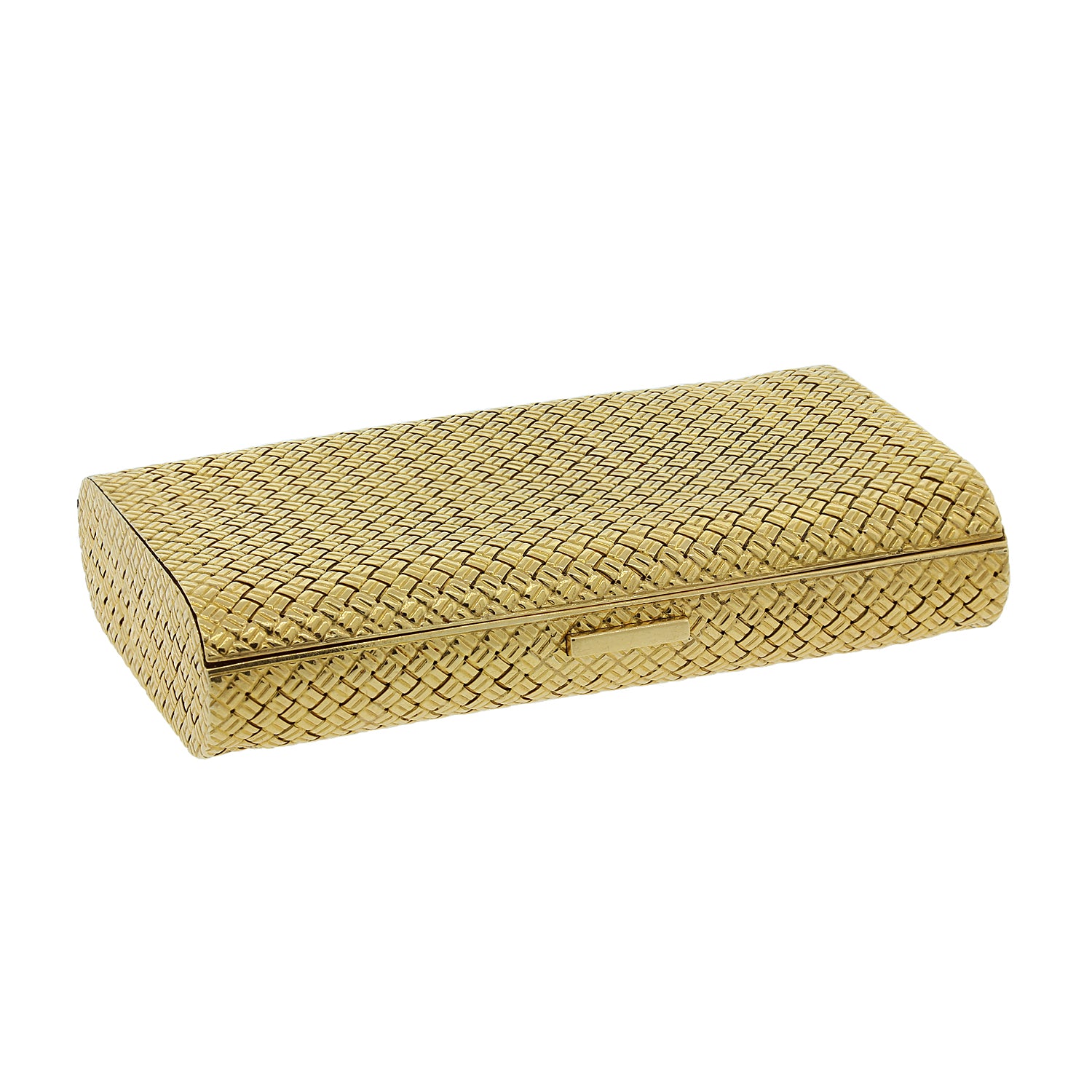 Van Cleef & Arpels Gold Necessaire Basket Weave Case