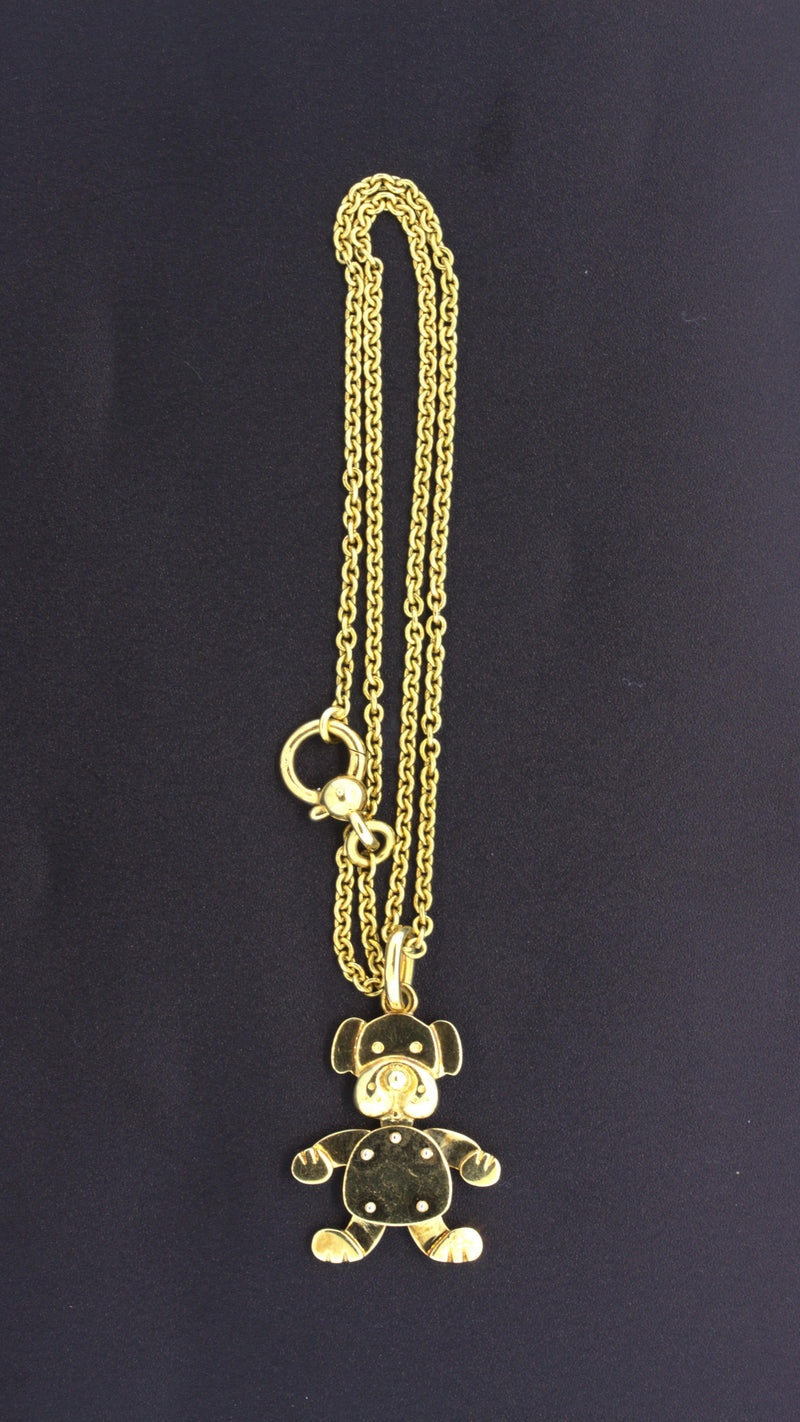 Pomellato 18k Yellow Gold Puppy Dog Pendant Necklace